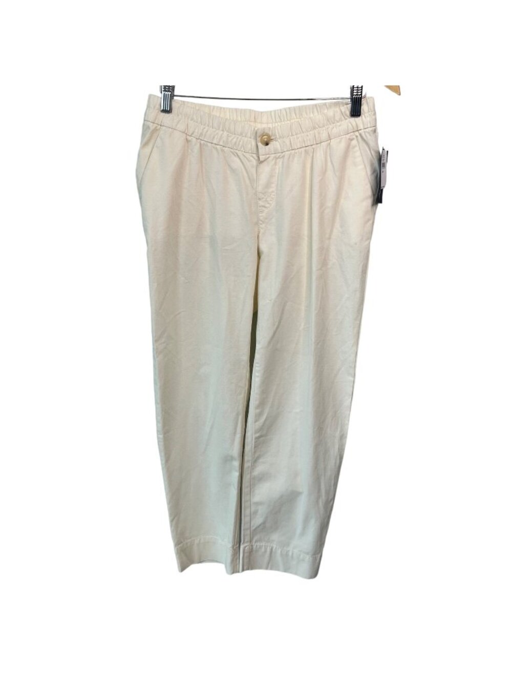 Gap Pants Size XS Cotton Tapered Flat Front Stretch Casual Comfort Cream NEW
